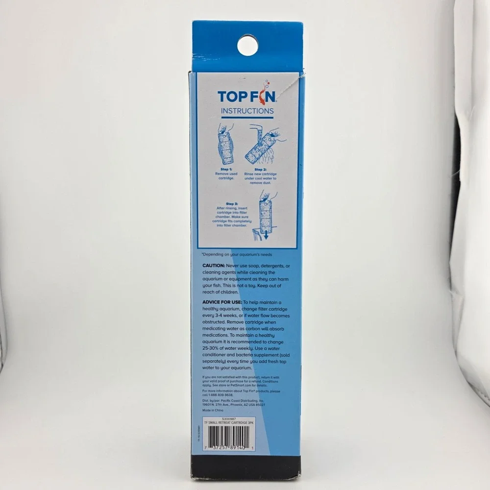 Top Fin Retreat Filter Cartridges RF-S 3 Count Small Desktop Aquarium‎ Refill